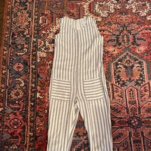 Offon Striped Linen Jumpsuit